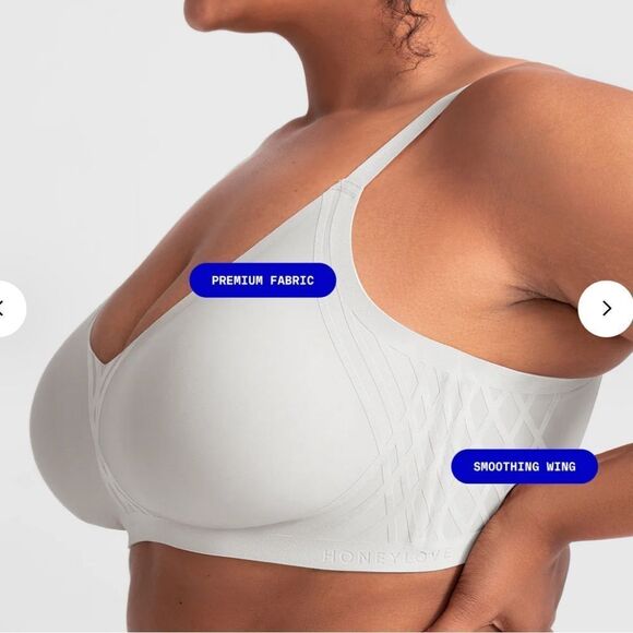 Honeylove silhouette bra XL in gray moondust color - Picture 3 of 8